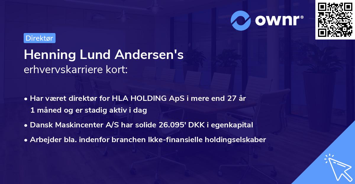 Henning Lund Andersen's erhvervskarriere kort