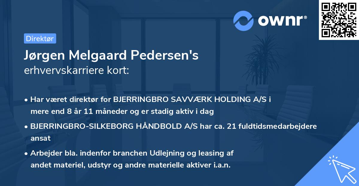 Jørgen Melgaard Pedersen's erhvervskarriere kort