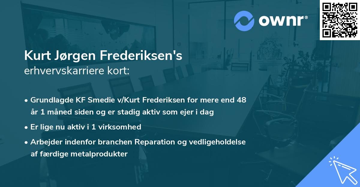 Kurt Jørgen Frederiksen's erhvervskarriere kort