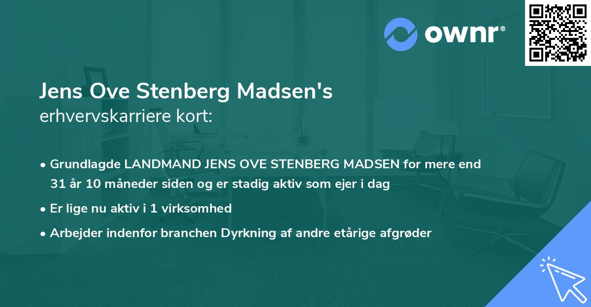 Jens Ove Stenberg Madsen's erhvervskarriere kort