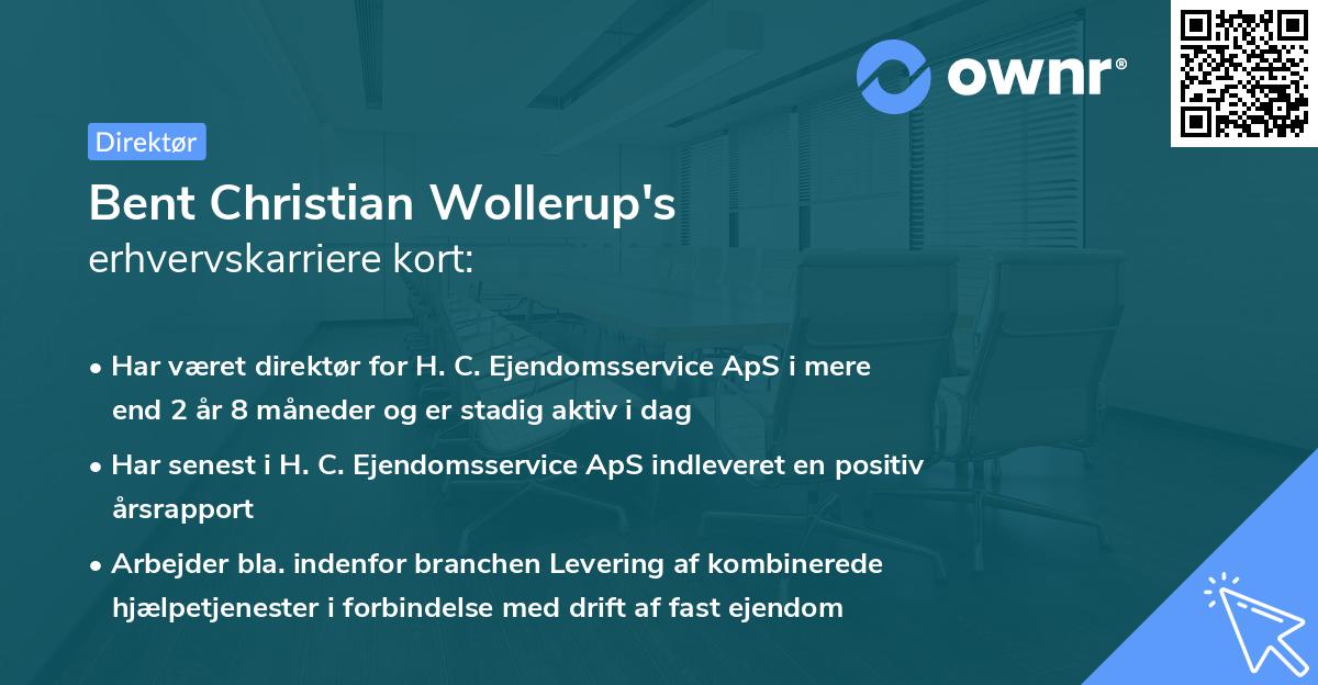 Bent Christian Wollerup's erhvervskarriere kort