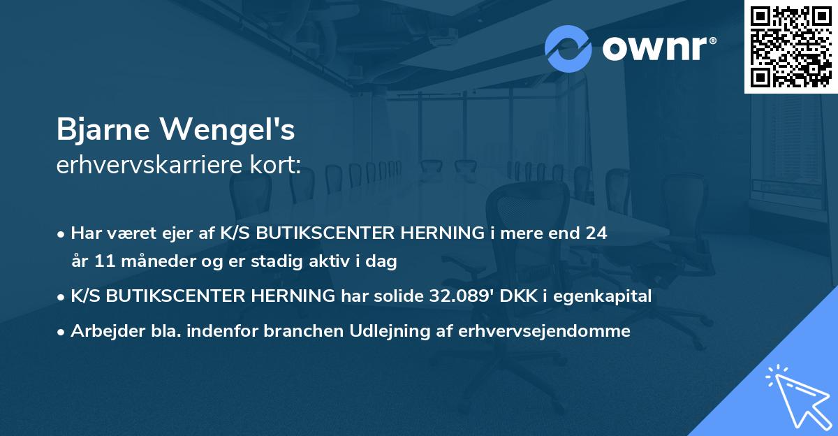 Bjarne Wengel's erhvervskarriere kort