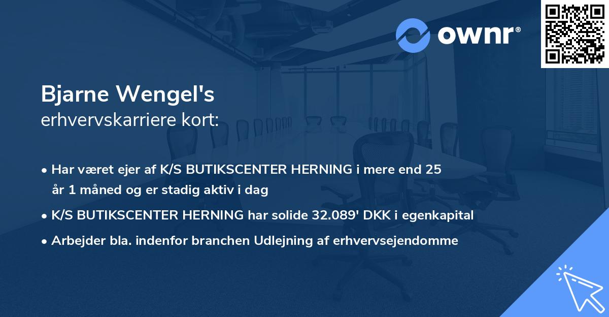 Bjarne Wengel's erhvervskarriere kort