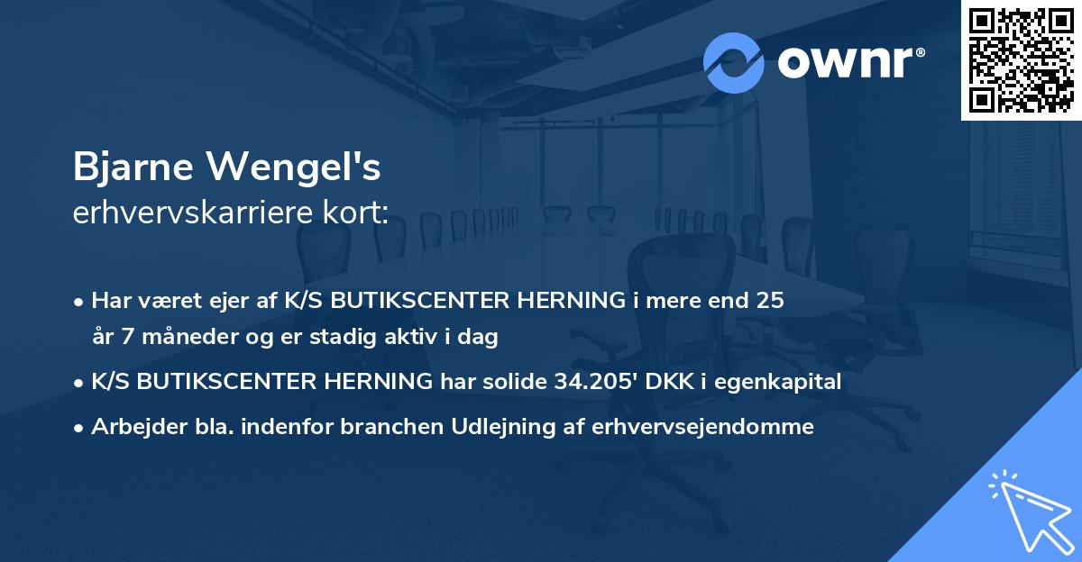 Bjarne Wengel's erhvervskarriere kort