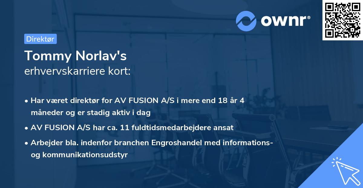 Tommy Norlav's erhvervskarriere kort
