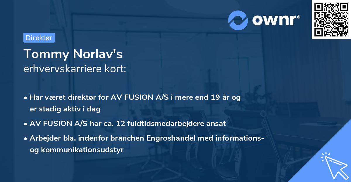 Tommy Norlav's erhvervskarriere kort