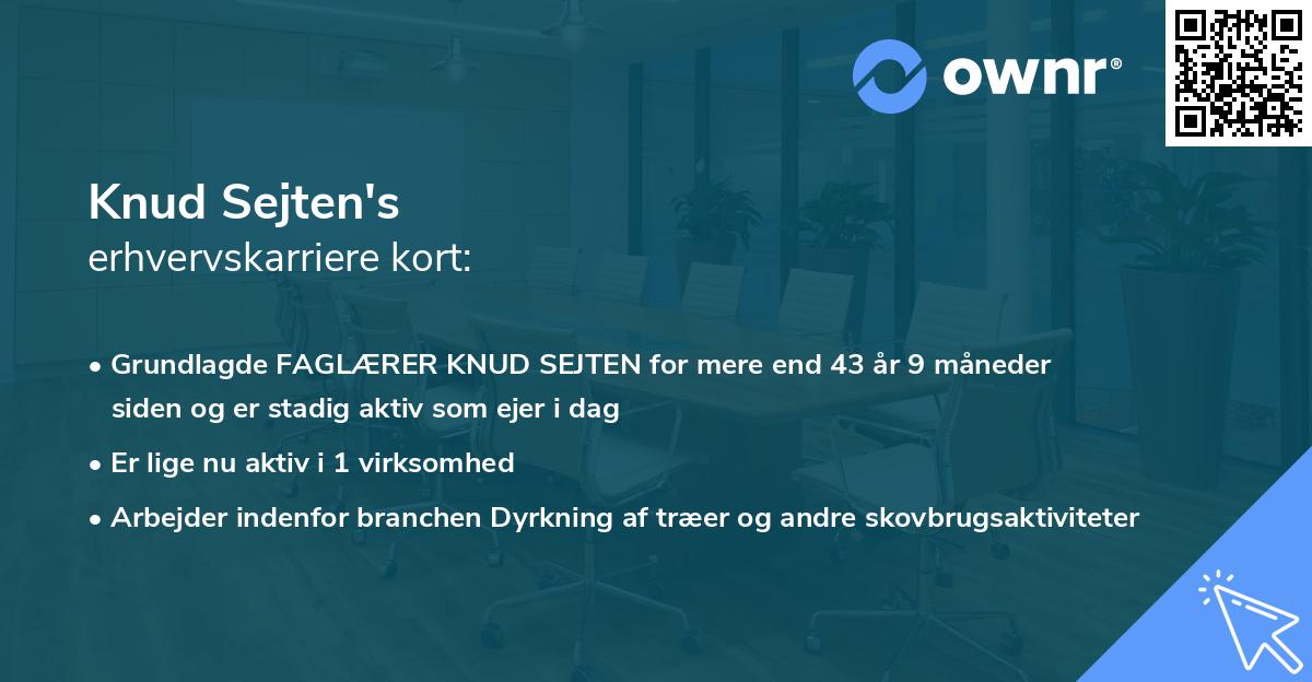 Knud Sejten's erhvervskarriere kort
