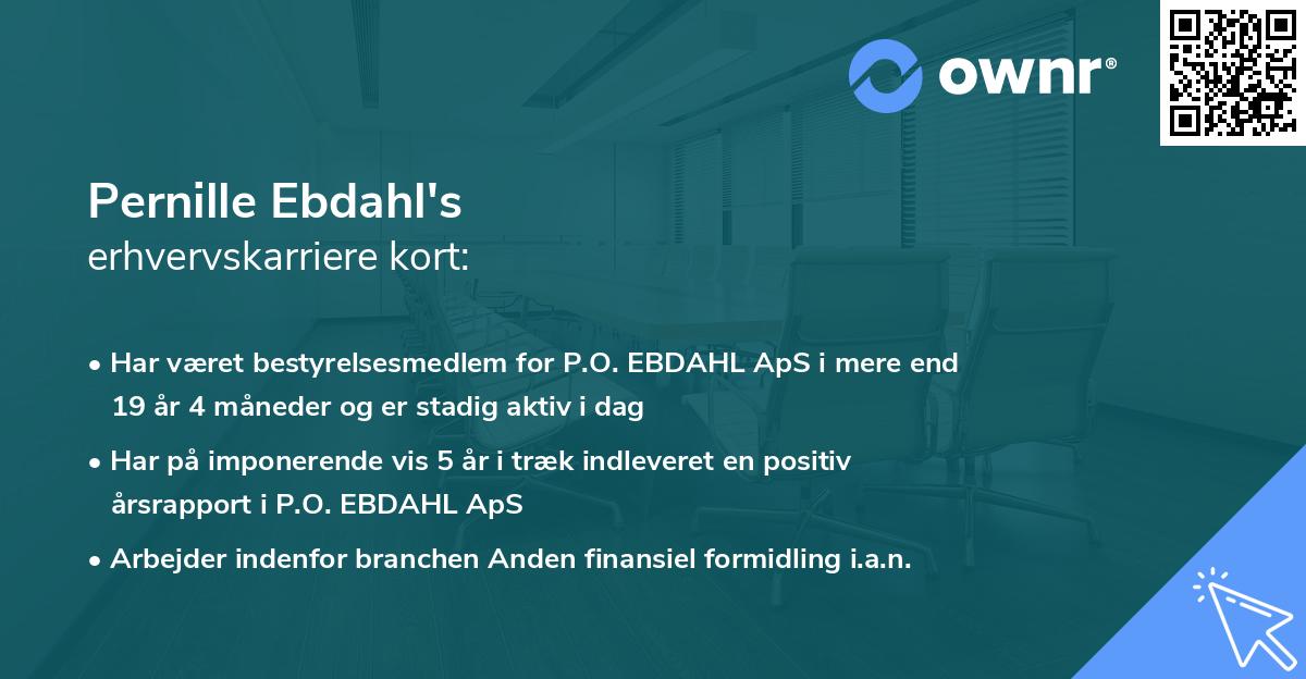 Pernille Ebdahl's erhvervskarriere kort