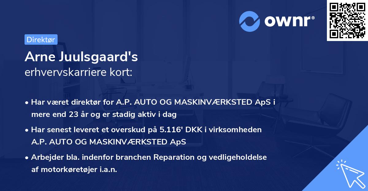 Arne Juulsgaard's erhvervskarriere kort