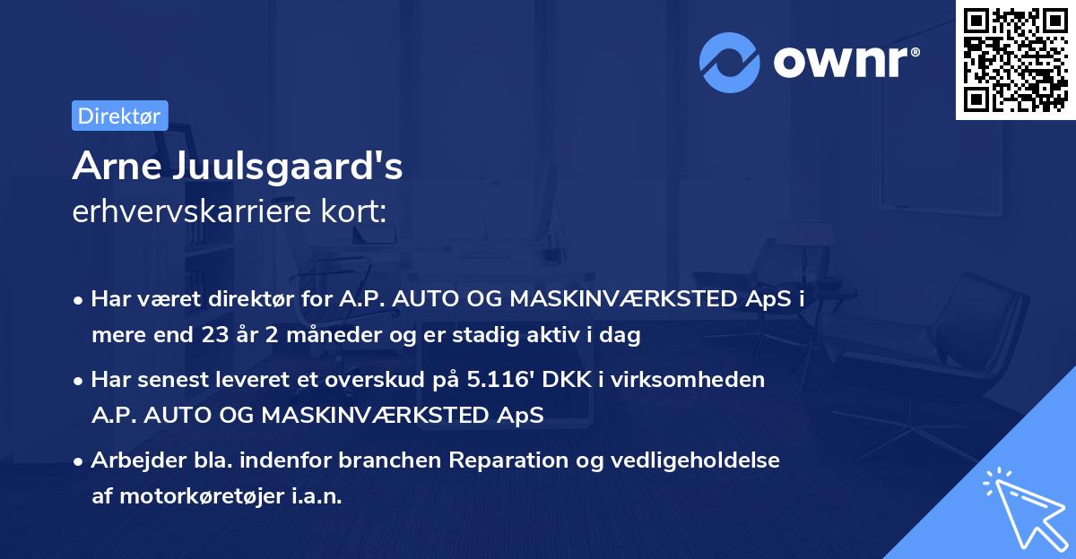 Arne Juulsgaard's erhvervskarriere kort