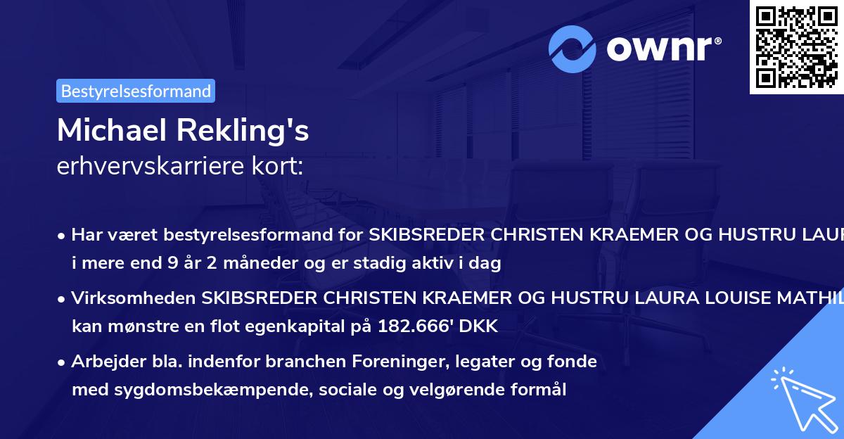 Michael Rekling's erhvervskarriere kort