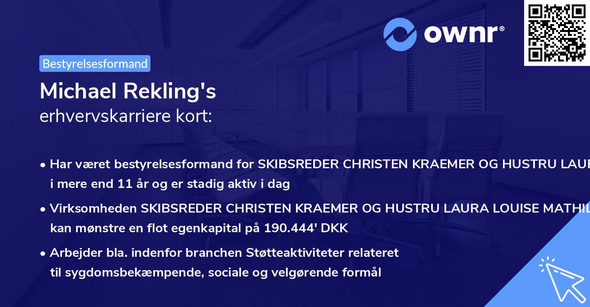 Michael Rekling's erhvervskarriere kort