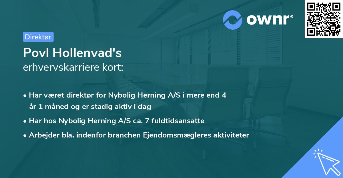 Povl Hollenvad's erhvervskarriere kort
