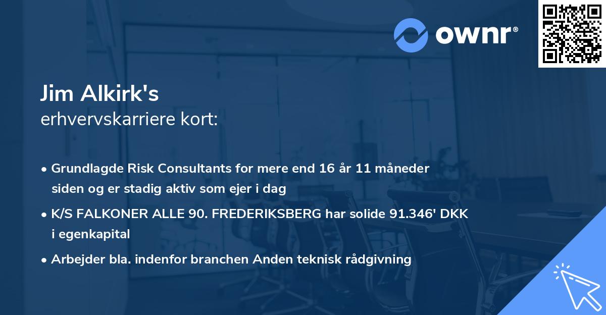 Jim Alkirk's erhvervskarriere kort