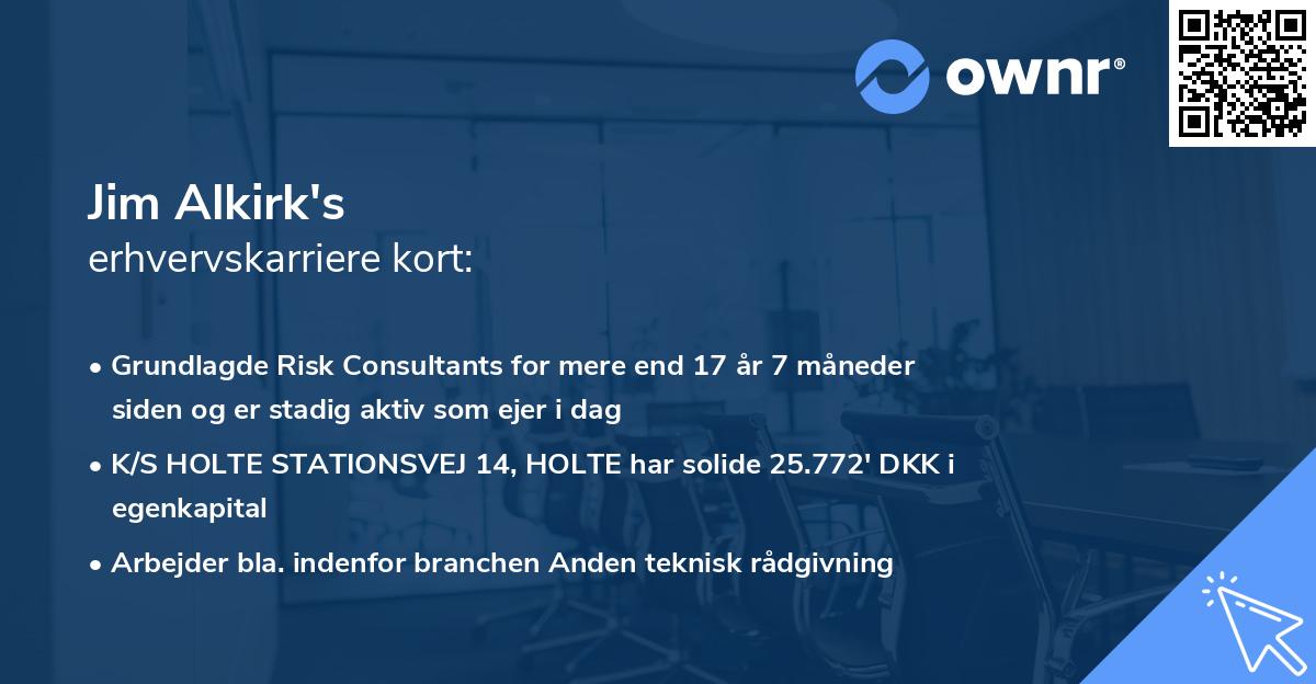 Jim Alkirk's erhvervskarriere kort