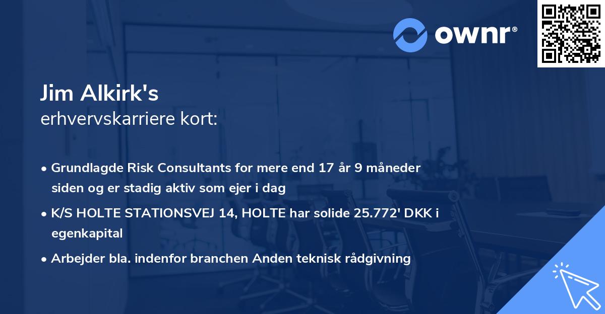 Jim Alkirk's erhvervskarriere kort