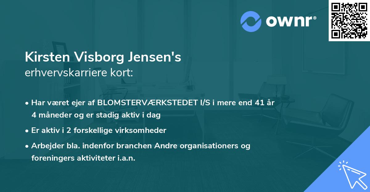 Kirsten Visborg Jensen's erhvervskarriere kort