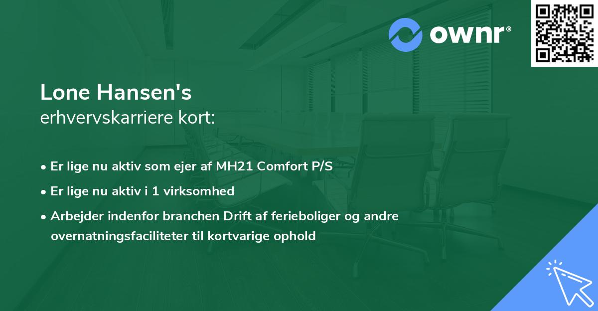 Lone Hansen's erhvervskarriere kort