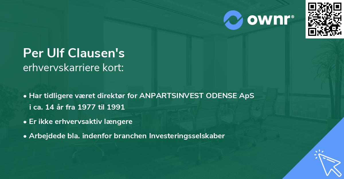 Per Ulf Clausen's erhvervskarriere kort