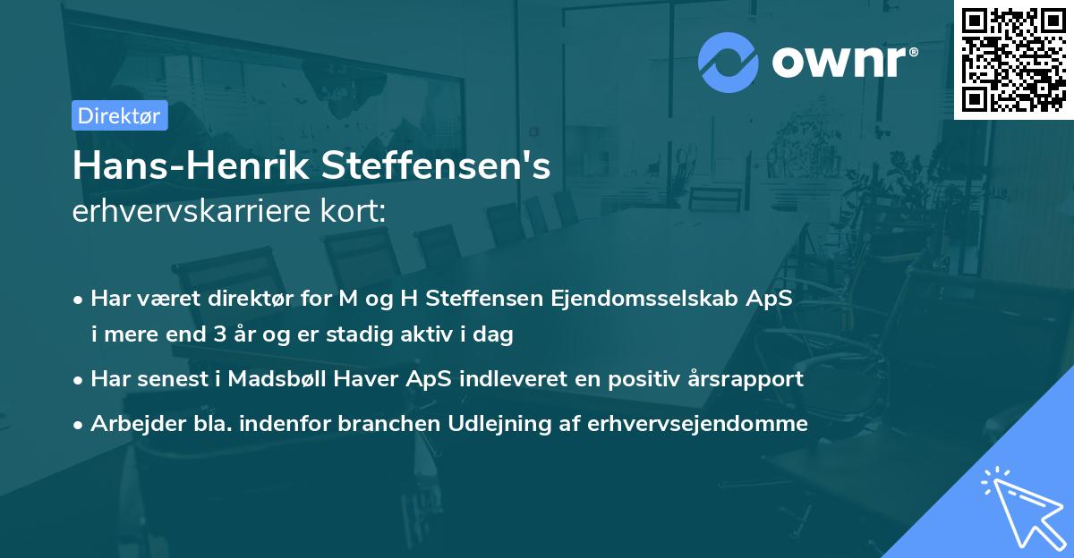 Hans-Henrik Steffensen's erhvervskarriere kort