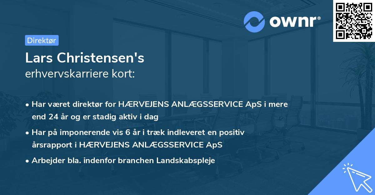 Lars Christensen's erhvervskarriere kort