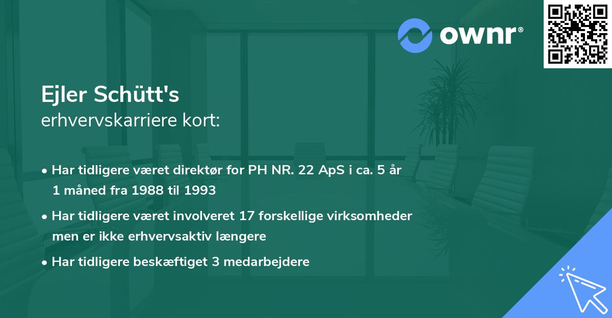 Ejler Schütt's erhvervskarriere kort