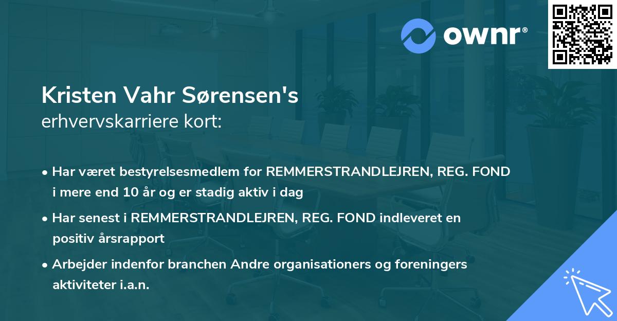 Kristen Vahr Sørensen's erhvervskarriere kort