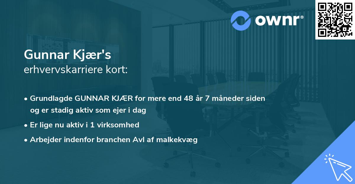 Gunnar Kjær's erhvervskarriere kort