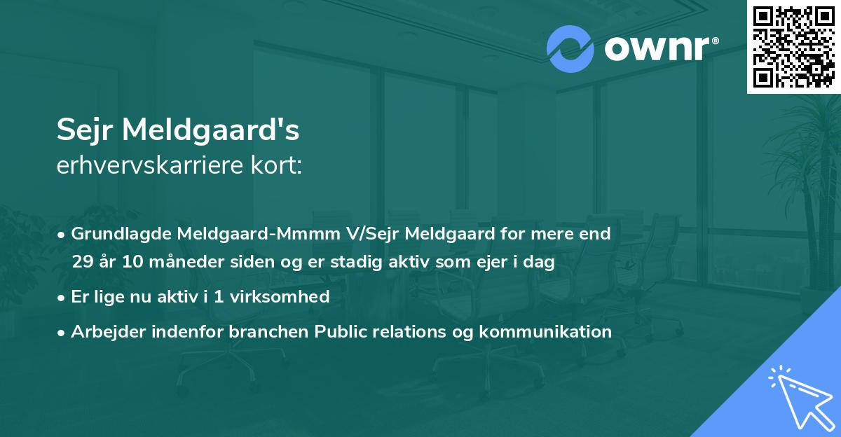 Sejr Meldgaard's erhvervskarriere kort