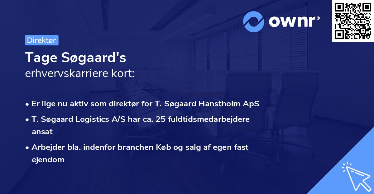 Tage Søgaard's erhvervskarriere kort