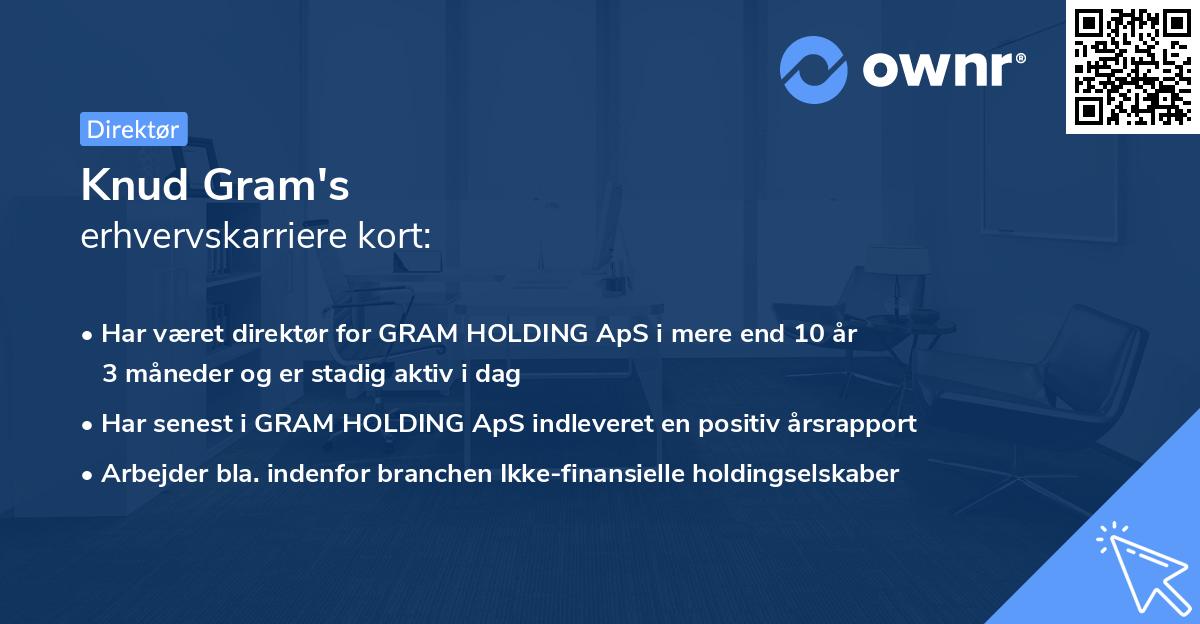 Knud Gram's erhvervskarriere kort