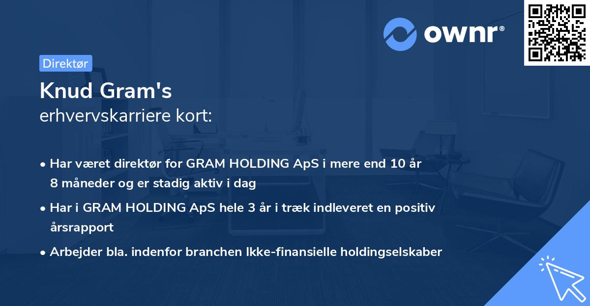 Knud Gram's erhvervskarriere kort