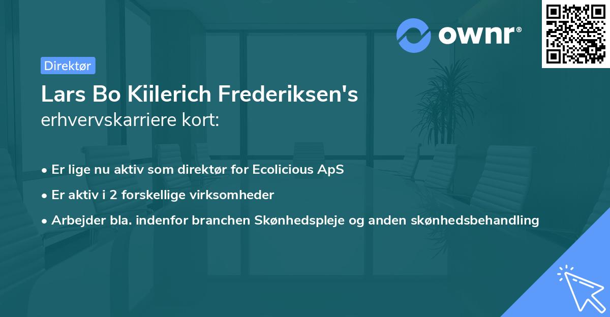Lars Bo Kiilerich Frederiksen's erhvervskarriere kort