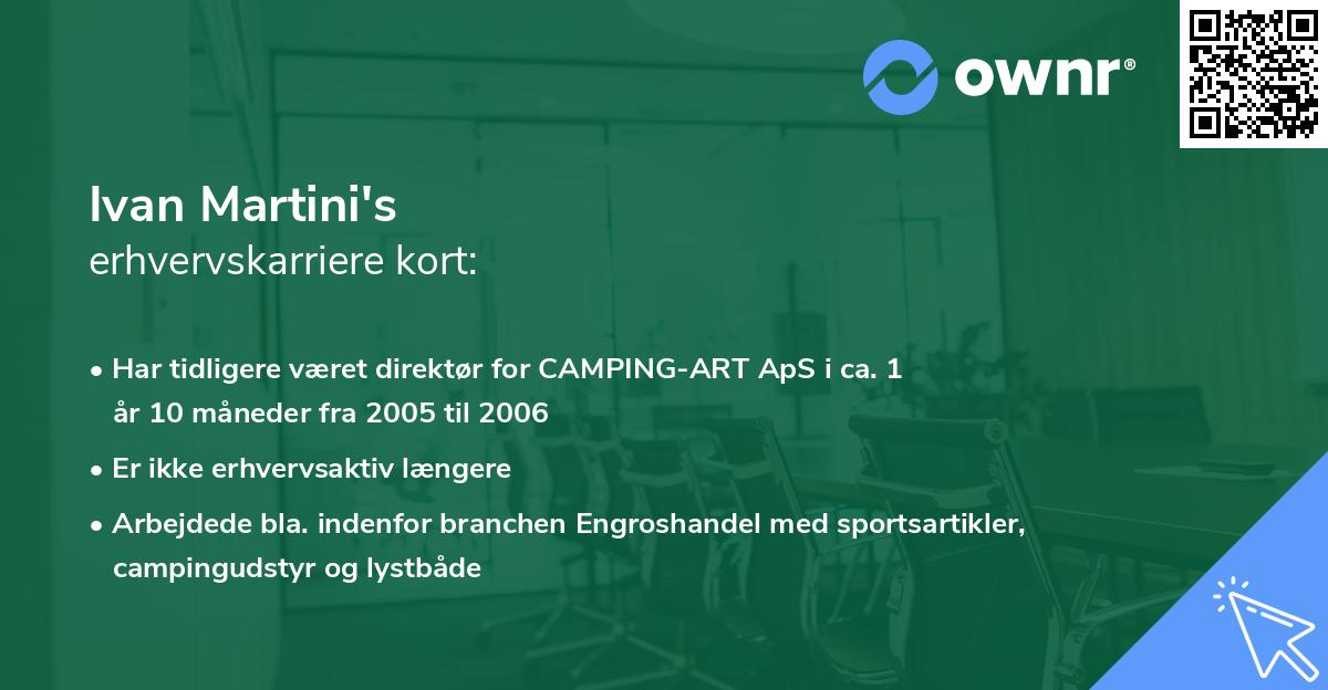 Ivan Martini's erhvervskarriere kort