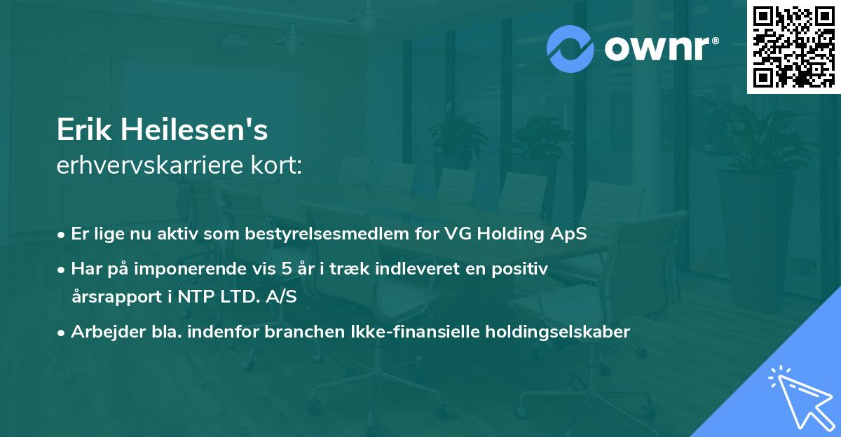 Erik Heilesen's erhvervskarriere kort
