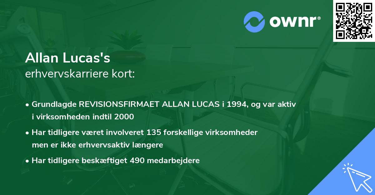 Allan Lucas's erhvervskarriere kort