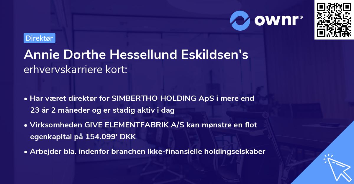 Annie Dorthe Hessellund Eskildsen's erhvervskarriere kort