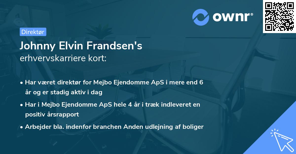 Johnny Elvin Frandsen's erhvervskarriere kort
