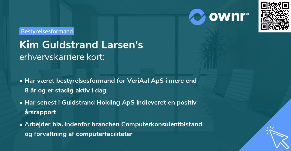 Kim Guldstrand Larsen's erhvervskarriere kort
