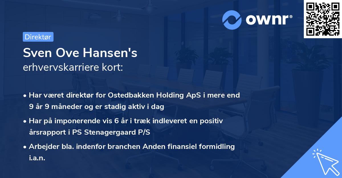 Sven Ove Hansen's erhvervskarriere kort