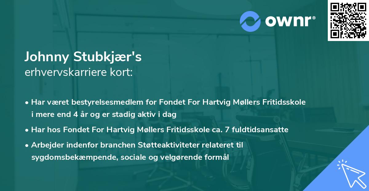 Johnny Stubkjær's erhvervskarriere kort