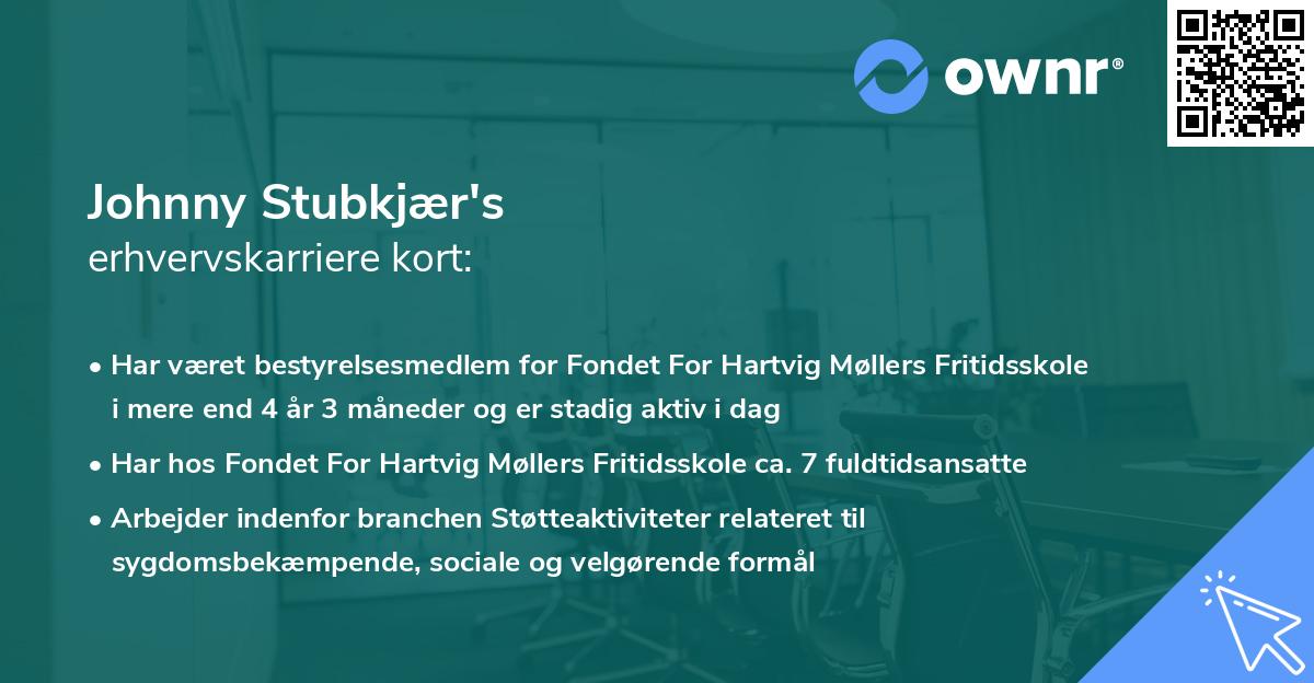 Johnny Stubkjær's erhvervskarriere kort