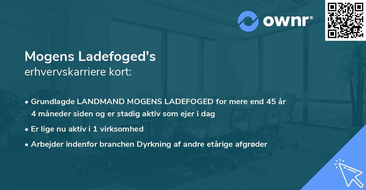 Mogens Ladefoged's erhvervskarriere kort