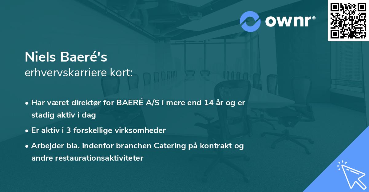 Niels Baeré's erhvervskarriere kort
