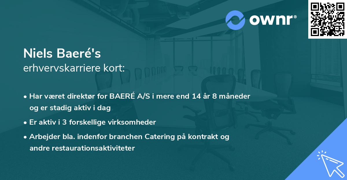 Niels Baeré's erhvervskarriere kort