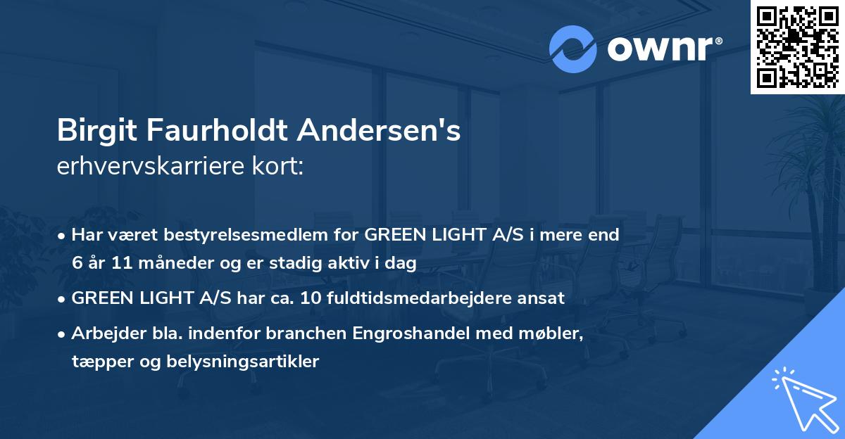 Birgit Faurholdt Andersen erhvervsroller » Er i Danmark - ownr®