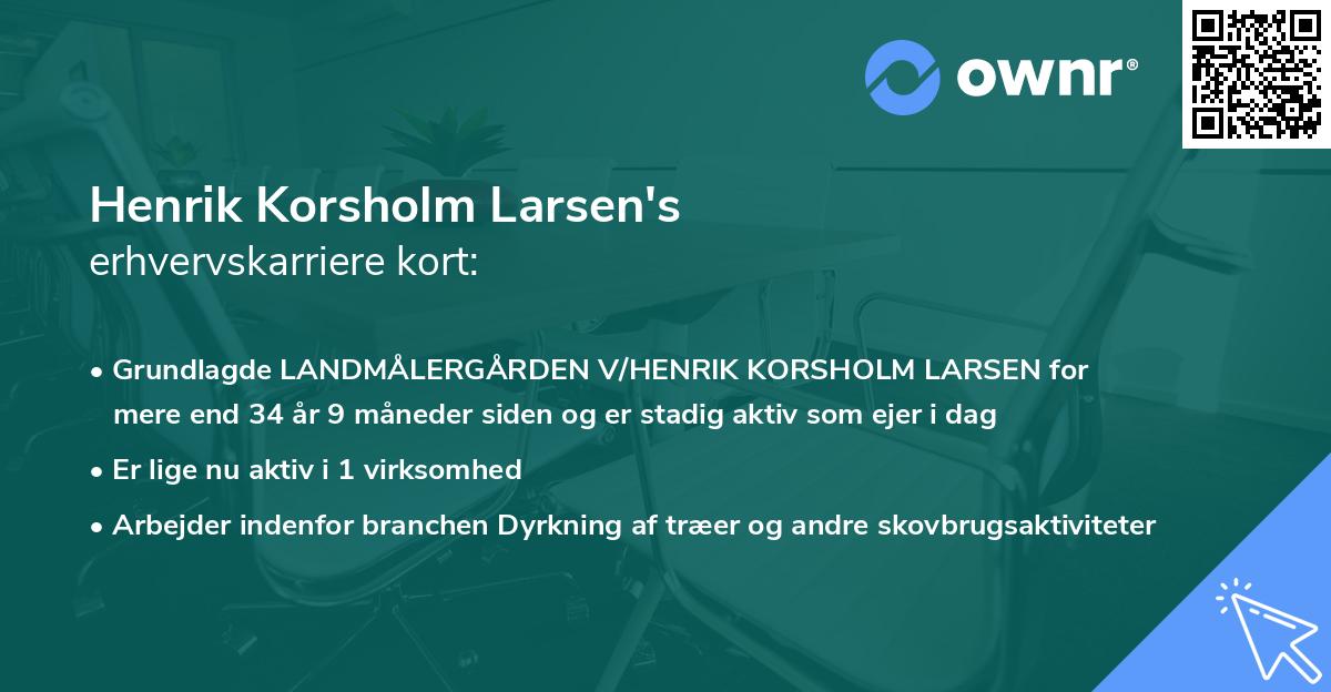 Henrik Korsholm Larsen's erhvervskarriere kort