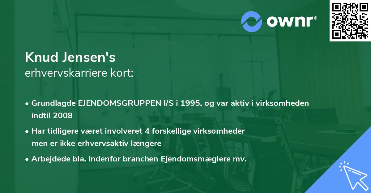 Knud Jensen's erhvervskarriere kort