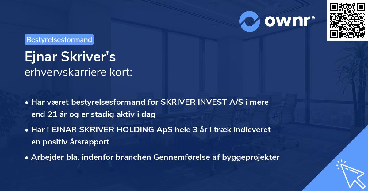 Ejnar Skriver's erhvervskarriere kort