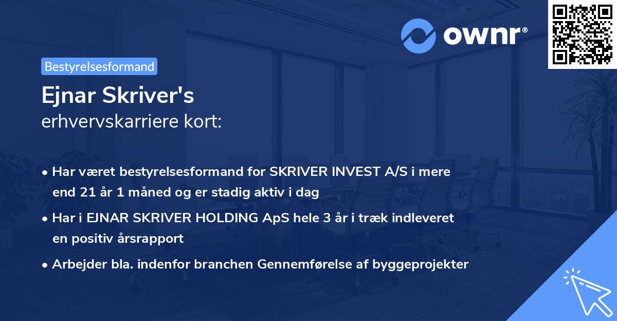 Ejnar Skriver's erhvervskarriere kort